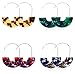 Finrezio 4 Pairs Statement Earrings for Women Bohemia Acrylic Resin Geometric Hoop Dangle Earrings