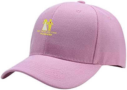 NeeKer My New Job Title Husband Pink Peaked Hat Embroidered Logo Adjustable Dad Cap