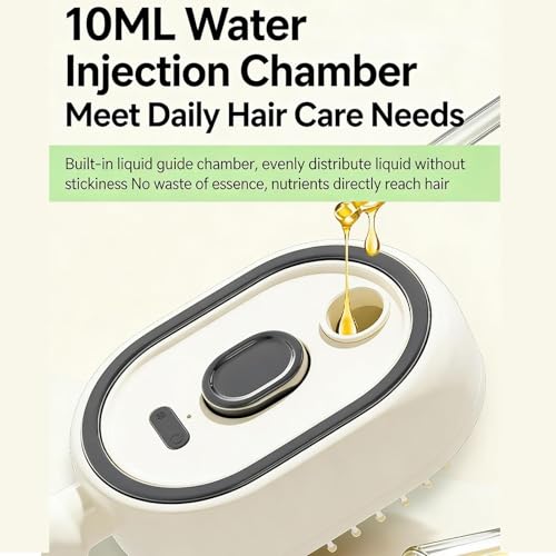 Electric Steam Brush for Hair, Detangling Steam Brushes with Oil, 2-in-1 Misting Hair Brush with Water Spray, Reduce Frizz, Nourishes Hairs, Anti-Static