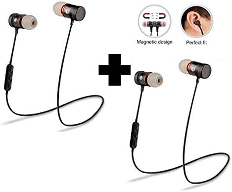 Forestone OUTBOLT Hands-Free Magnetic Bluetooth Headphones with Mic and Noise Isolation for All Smartphones (Multicolour) - Pack of 2