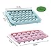 3 Piece-Ice Cube Trays With Lids Fruit Carving Knife Ice Ball Maker Molds -33 Round/ 18 Diamond Shape, Ideal For Whiskey,Cool Drinks, BPA Free/Dishwasher Safe