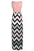 ChongXiao Women Summer Sleeveless Boho Wave Striped Beach Chevron Maxi Dress(FBA) (S, Pink)