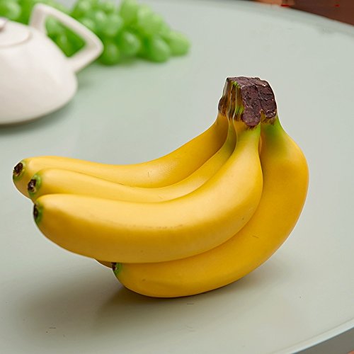 image for Longpro Realistic Artificial Fruits Fake Bananas for Display High Simu