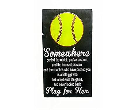 Amazon Com Woodensign Play For Her Softball Bedroom Decor