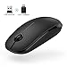 Wireless Mouse, Vive Comb 2.4G Slim Mute Portable Silent Computer Mice with USB Receiver and Type-C Adapter for Notebook, PC, Laptop, Computer, MacBook-Black