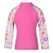 TFJH E Girls Swimsuit UPF 50+ Two Piece Long Sleeve Top Pant Set HotPink Long 8A