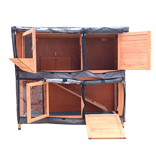 Bunny Business Doppeldeckerstall für Kaninchen/Meerschweinchen, 1,2 m, mit verschiebbaren Tabletts und Rampenlaufställen, Käfig, Meerschweinchen, Frettchen, Haus, Doppeldecker, nur Abdeckung 1 Stück