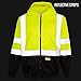 H9012 Men's ANSI Class 3 High Visibility Sweatshirt, Full Zip Hooded, Black Bottom (3XL)