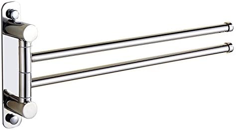 Bathroom pendant, 304 stainless steel movable towel bar, toilet rotary towel rack, rotary towel rail,Two rotating rod is not a hook