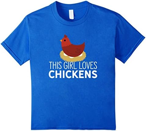 Kids This Girl Loves Chicken Cute Farm Animals Farmer T-Shirt 4 Royal Blue