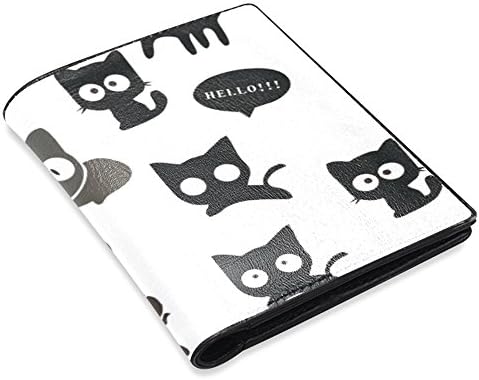 Cute Cat Custom Men's Foldable Short-style Genuine Leather Wallet
