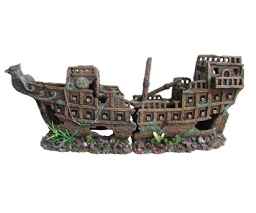 large sunken ship aquarium decoration