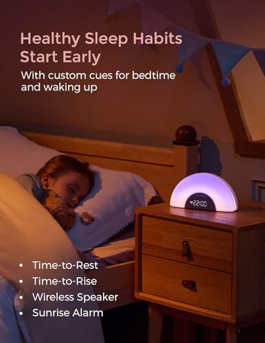 Momcozy Baby Sound Machine & Night Light – White Noise Machine with App Control, Sunrise Alarm, 34 Soothing Sounds – Sleep Trainer for Newborns & Toddlers, Travel Nursery Essential