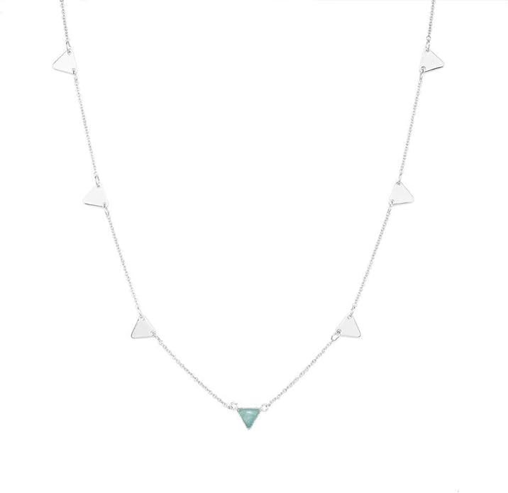 Amazon アマゾナイト レディース ネックレス プラチナ仕上げ シルバー 天然石 電磁波カット 運気好転 マイナスエネルギーから守る石と言われます ネックレス 通販