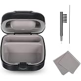 BOCOKO Hearing Aid Hard Case Pocket Size with Cleaning Cloth Brush Tools for Sound Amplifier(Black)