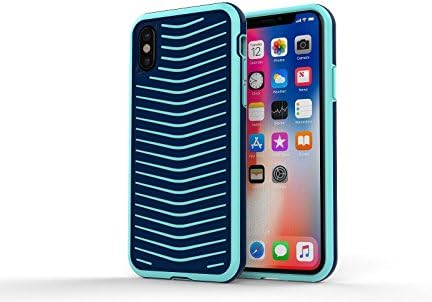 Grip Cell Phone Case for iPhone X Multi Layer Protection Cover For iPhone X (BLUE)