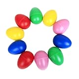 Buytra 10 Pack Plastic Percussion Musical Toys Egg Maracas Shakers with Assorted Colors for Kids Party Favors
