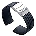 YISUYA 22mm Waterproof Silicone Rubber Watch Strap Band Deployment Buckle for Citizen LG G-watch Seiko
