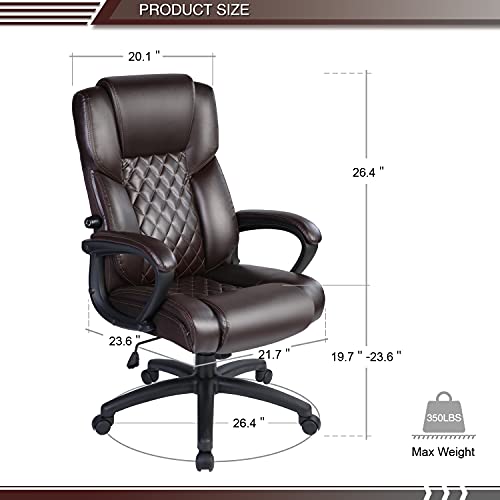 Ptoulemy Big and Tall Office Chair 350lbs Heavy Duty Computer Ergonomic