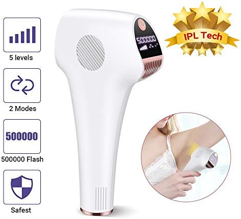 IPL Hair Removal System for Women, Body Facial Permanent Hair Remover Painless 500,000 Flashes Professional Light Hair Removal Device Home Use for Legs, Bikini & Underarm