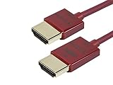 Monoprice Ultra Slim Series 6ft 10.2Gbps High Performance HDMI Cable w/ RedMere Technology Supports Ethernet, 3D, 4K and Audio Return - Red