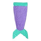 Fun Little Toys Soft Purple Mint Mermaid Tail Blanket, Camping Birthday Family