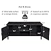 VASAGLE TV Cabinet for TVs up to 50 Inches, with 2 Open Shelves, Rustic TV Stand with Colorful Doors for Living Room, Entertainment Room, Office, Solid Wood Legs, Easy to Assemble, Brown ULTS05GL