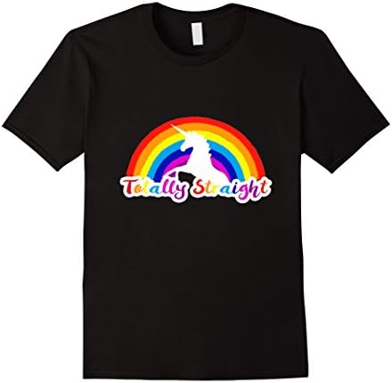 Men's Totally Straight Unicorn Gay Pride and LGBT T-Shirt 2XL Black