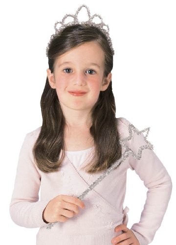 Silver Princess Tiara and Wand Set - Child Std.