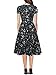 oxiuly Women's Round Neck Short Sleeve Floral Casual Pocket Tunic Party Cocktail Swing Summer Dress OX262 (M, Black Floral)