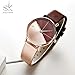 SHENGKE Creative Simplicity Women Watch Genuine Leather Elegant Women Watches Ladies Business Wristwatch (K0095-Rosegold&Brown)