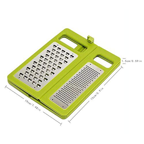 KFSO Box Grater, 4-Sided Stainless Steel Large Foldable Cutter Peeler for Parmesan Cheese, Ginger, Vegetables