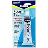 Beacon Foam-Tac Powerful Foam and Plastic Glue, 2 oz | Fast-Drying &bull; Waterproof &bull; UV Blockers &bull; Bonds Balsa Wood, Carbon Fiber and 3D-Printed Parts &bull; Perfect for RC Builders