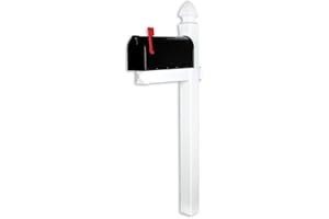 4Ever Products The Richmond Vinyl/PVC Mailbox Post No Dig System - White (Includes Mailbox)