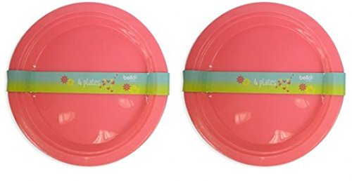 Re-Usable Plastic Plates Parties, Picnics BBQ's Outdoor Travel pack of 8 Pink plates