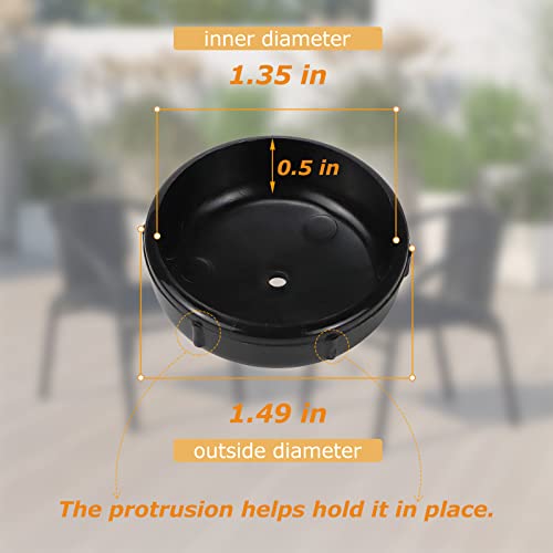 24 Pack Wrought Iron Patio Furniture Glides 11/2 inch Outdoor Chair