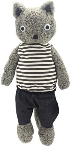 JIARU Dressed Stuffed Animals Cat Plush Toys Grey 13 Inches
