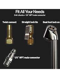 Inflador de neumáticos digital de Vondior, medidor de presión (200 PSI), con 3 accesorios diferentes, para camión, automóvil y moto