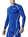 TSLA CLSX Men's UPF 50+ Long Sleeve Compression Shirts, Athletic Workout Shirt, Water Sports Rash Guard, Zero Top Blue, Large