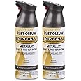 Rust-Oleum 314558 Universal All Surface Metallic Spray Paint, 11 oz, Black Stainless Steel (Pack of 2)