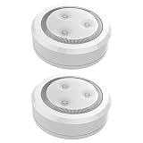 Brilliant Evolution BRRC113 Ultra Thin Wireless LED Puck Light 2 Pack | LED Under Cabinet Lighting | Closet Light | Battery Powered Lights | Under Counter Lighting | Stick On Tap Light