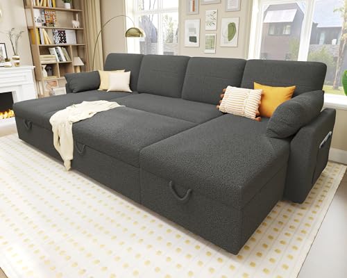 PaPaJet 110 Inch Sleeper Sofa, Oversized Pull Out