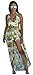 Kearia Women Summer Sexy V Neck Halter Floral Maxi Skirt Overlay Romper Playsuit