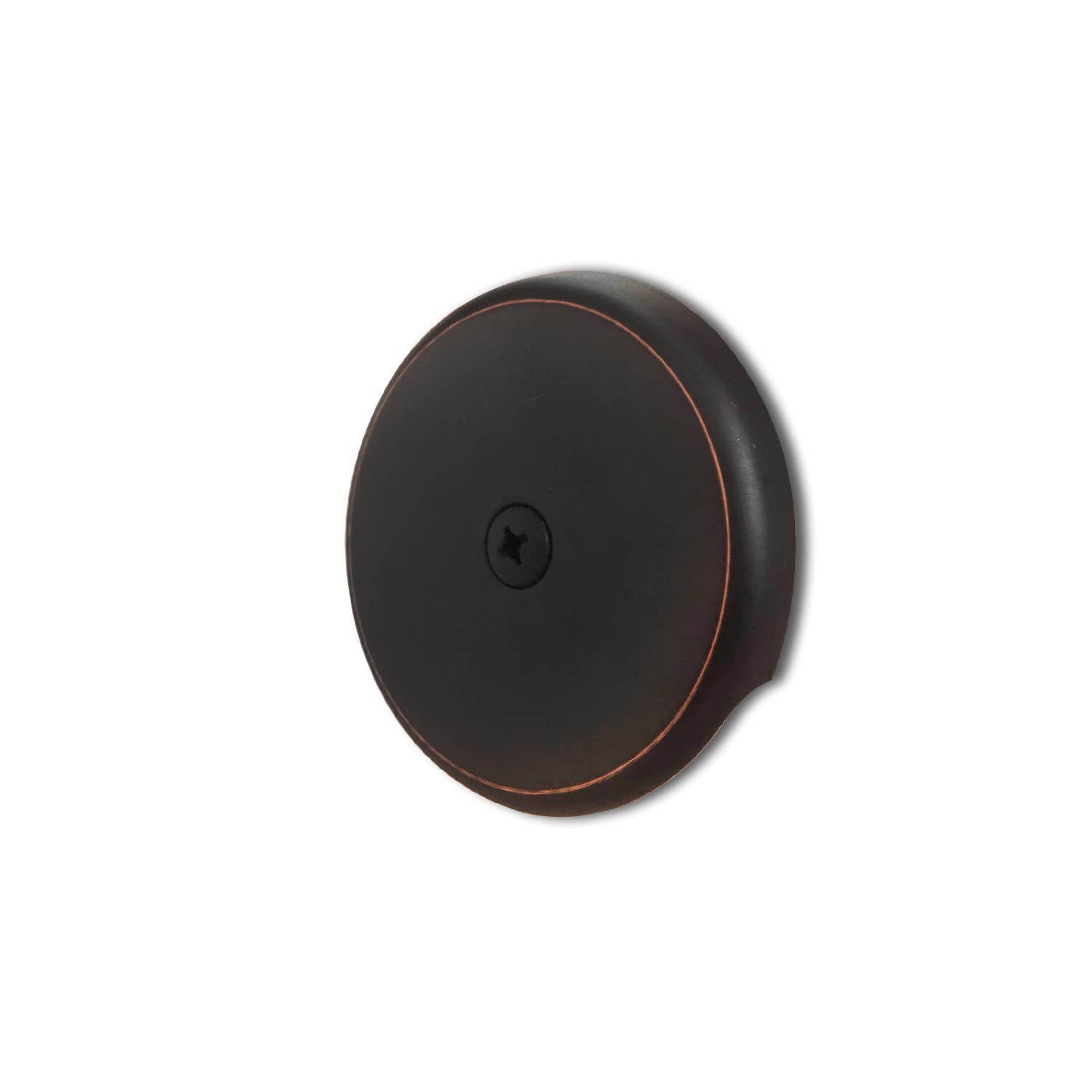 Photo 1 of CalcMetal Single Hole Bathtub Drain Overflow Plate with One Matching Screws, Easy to Install, Venetian Bronze