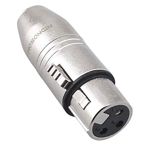 Mini XLR Male to XLR Female Adapter, HOSONGIN 3-PIN Mini-XLR Male Zinc Alloy Audio Adapter for Mixer, Microphone, Camera, 2 Pack