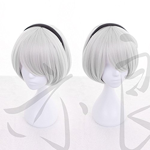 NieR:Automata 2B's Wig with Hair Band Cosplay Prop