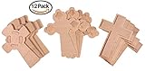 Creative Hobbies 5.5 Inch Unfinished Wooden Crosses, Pack of 12, Ready to Decorate, 3-D Raised Designs