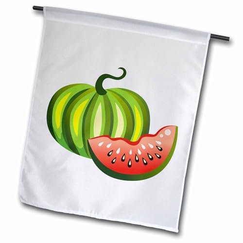 3dRose fl_18124_1 Watermelon Garden Flag, 12 by 18-Inch
