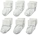 Jefferies Socks baby boys Newborn Turn Cuff Bootie 6 Pair Pack infant and toddler socks, White, 3-12 Months US
