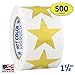 Gold Metallic Star Shape Foil Sticker Labels, 500 Labels per Roll, 1 1/2 inch Diameter, 1.5